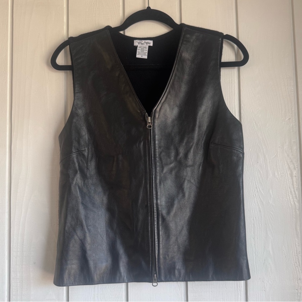 Vintage Birch Hill Black Leather Vest